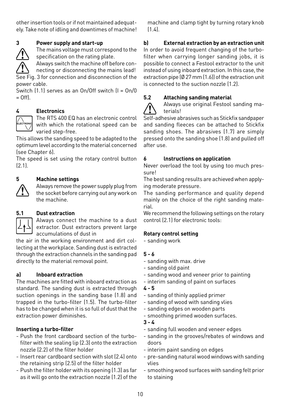 Festool RS 400 Q-EQ User Manual | Page 10 / 46