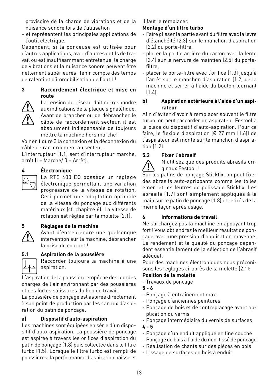 Festool RS 400 Q-EQ User Manual | Page 13 / 46