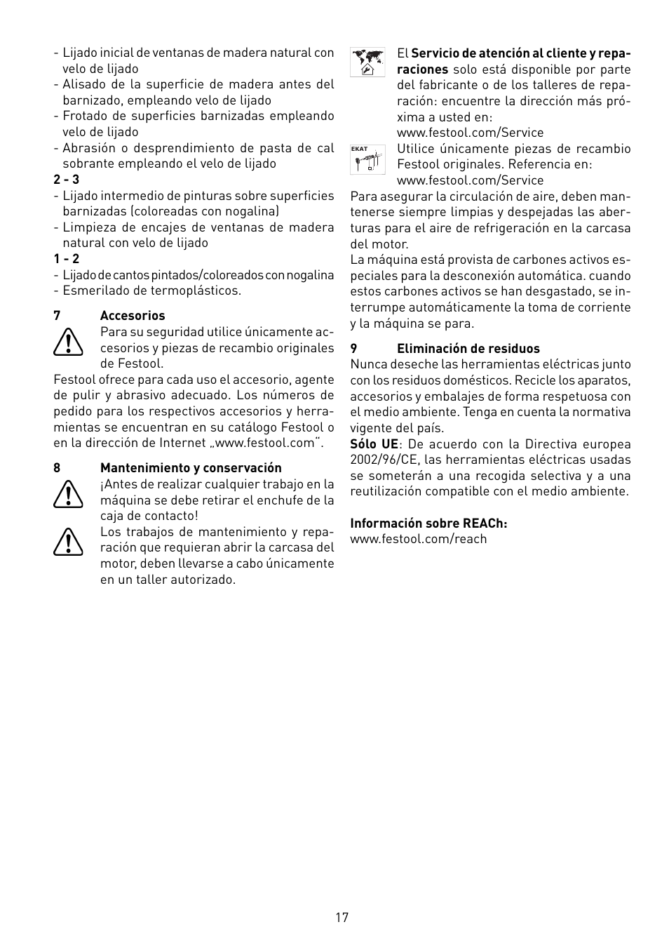 Festool RS 400 Q-EQ User Manual | Page 17 / 46