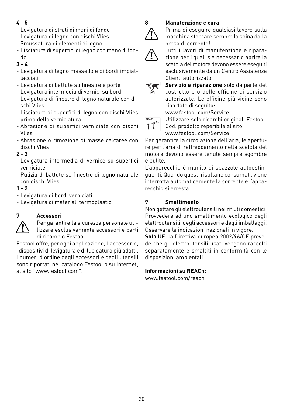Festool RS 400 Q-EQ User Manual | Page 20 / 46