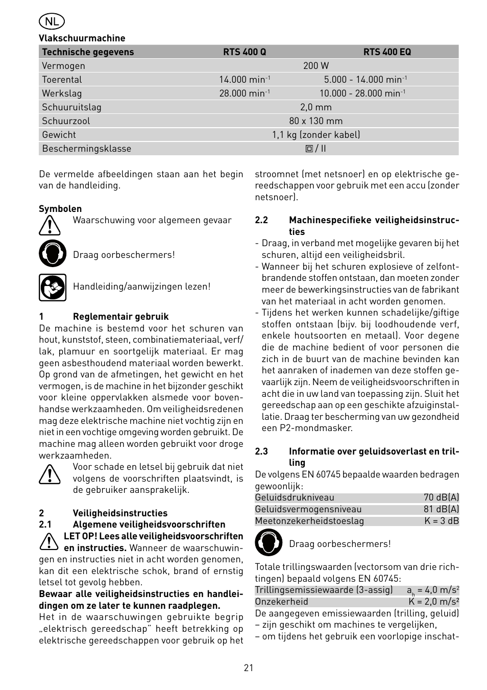 Festool RS 400 Q-EQ User Manual | Page 21 / 46