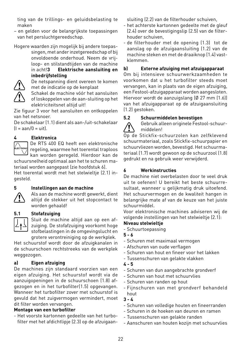 Festool RS 400 Q-EQ User Manual | Page 22 / 46