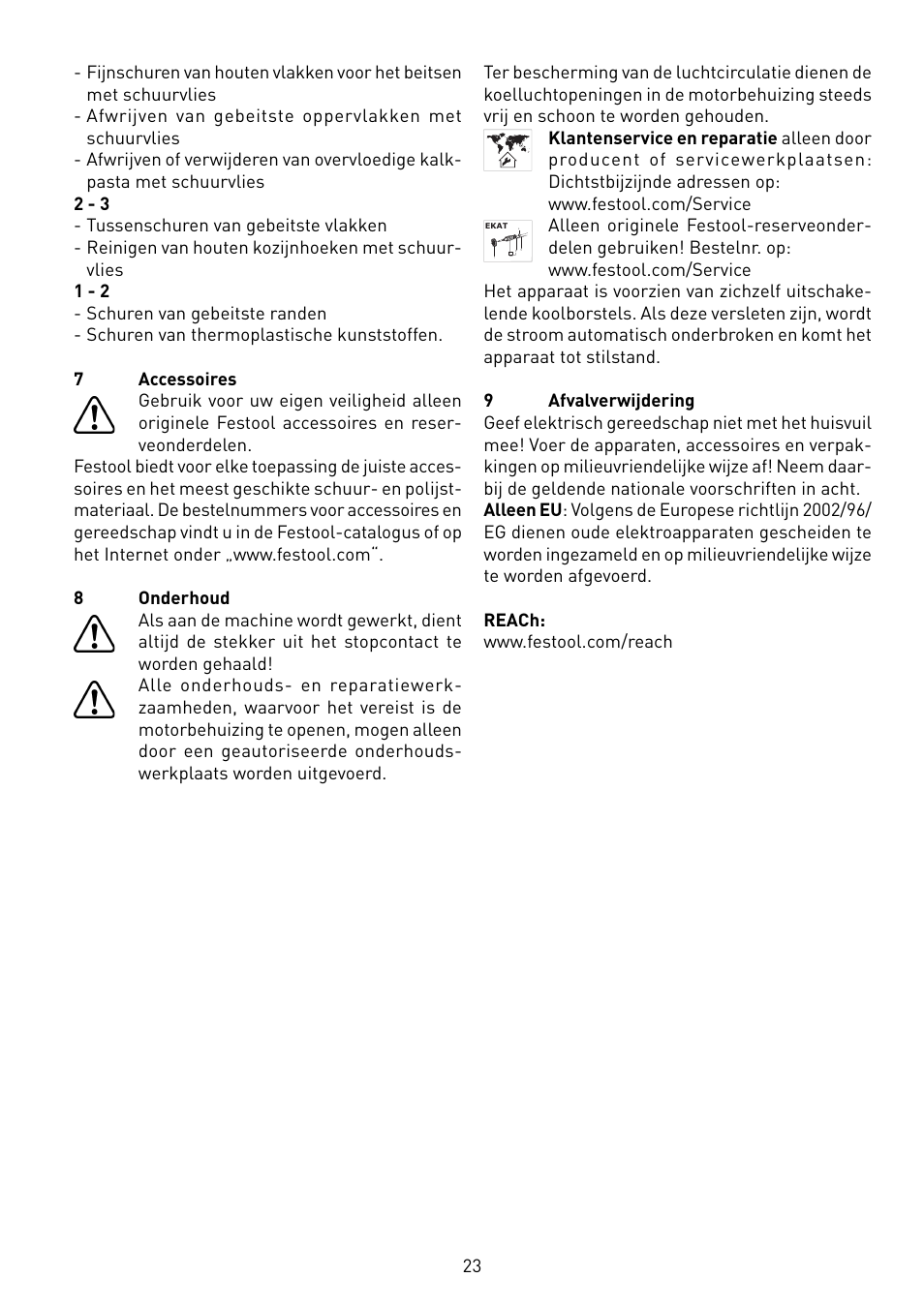 Festool RS 400 Q-EQ User Manual | Page 23 / 46
