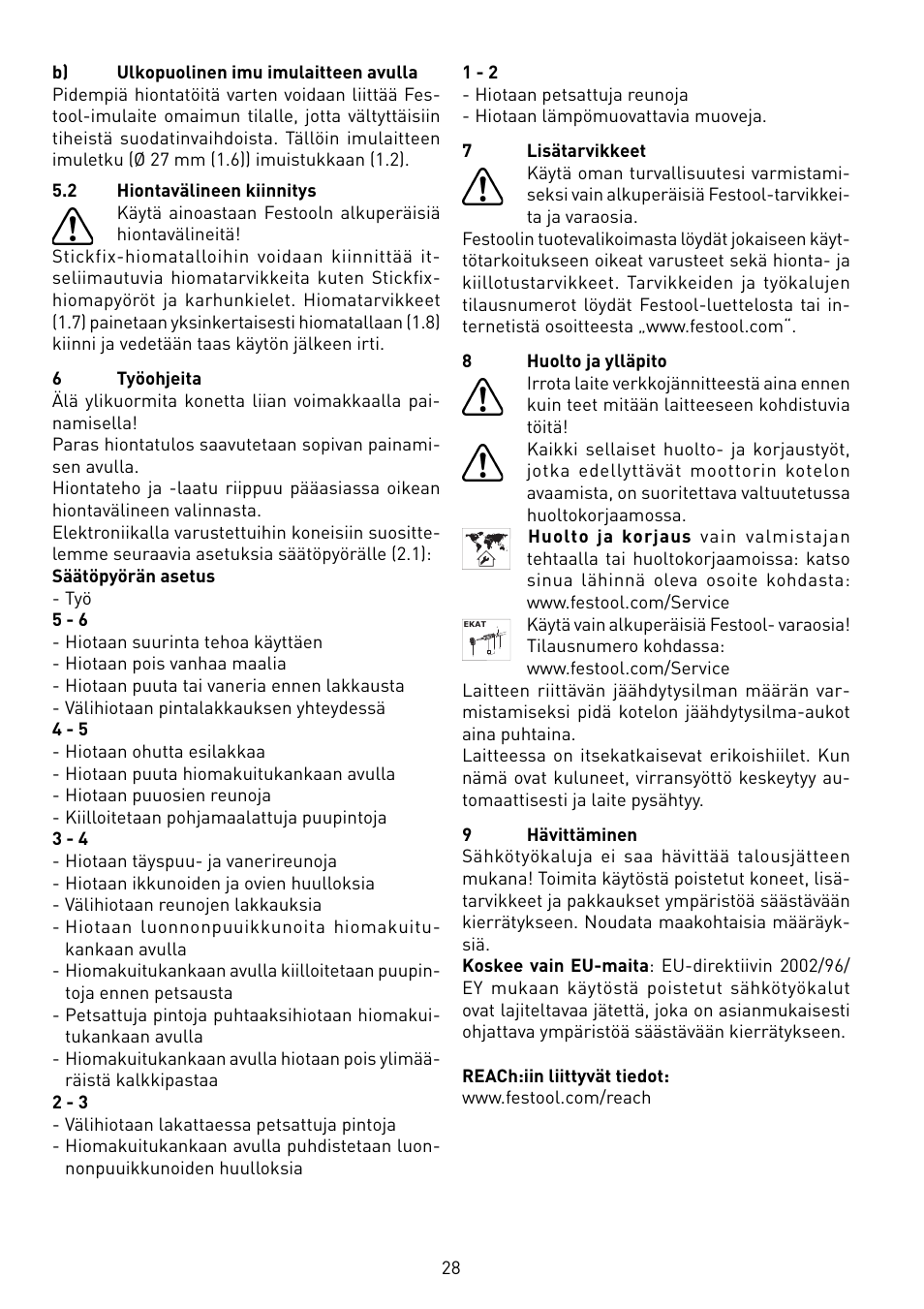 Festool RS 400 Q-EQ User Manual | Page 28 / 46