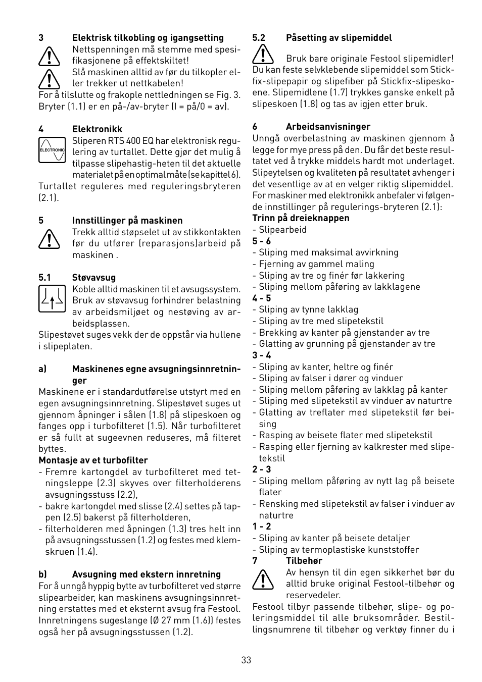 Festool RS 400 Q-EQ User Manual | Page 33 / 46