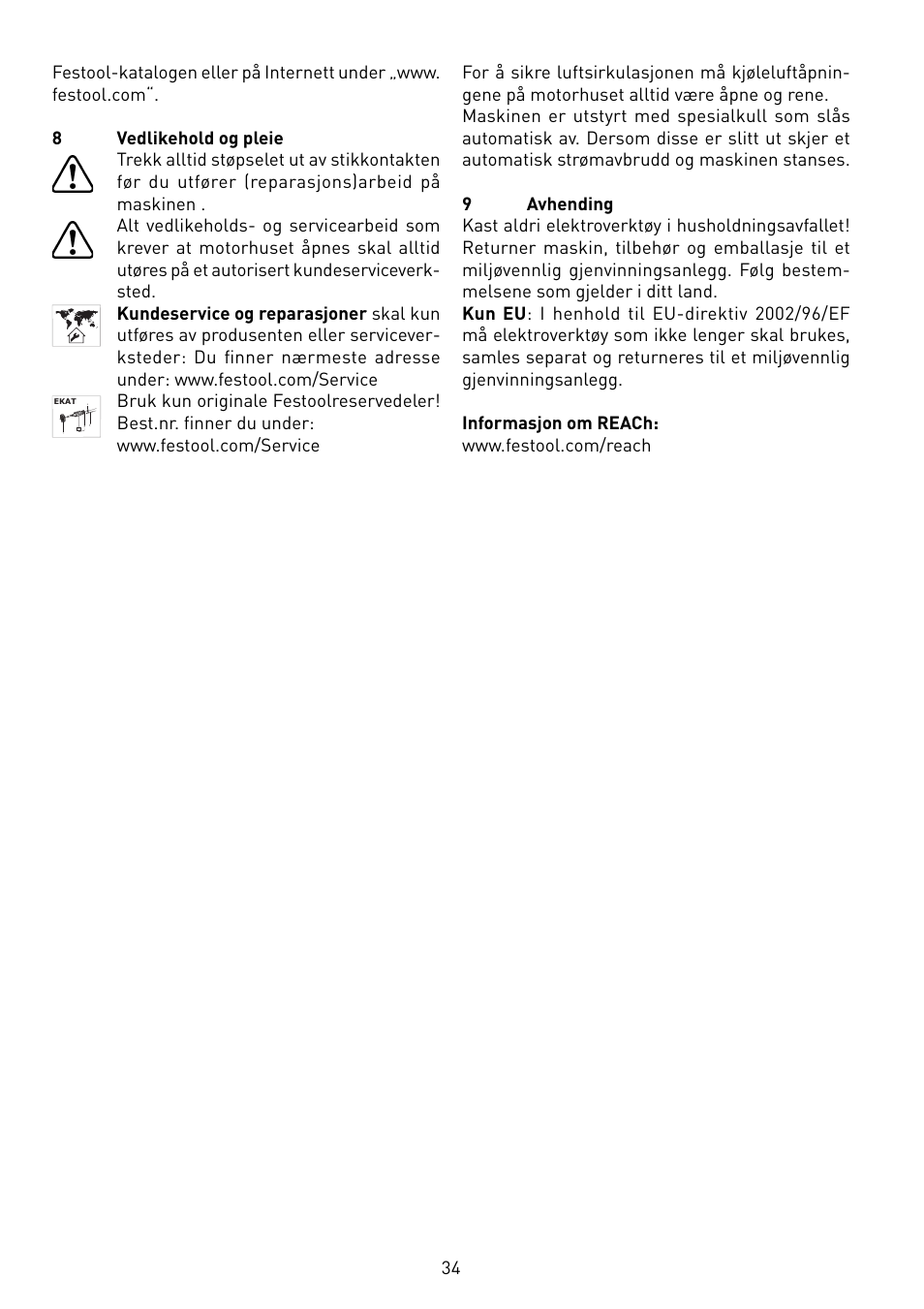 Festool RS 400 Q-EQ User Manual | Page 34 / 46