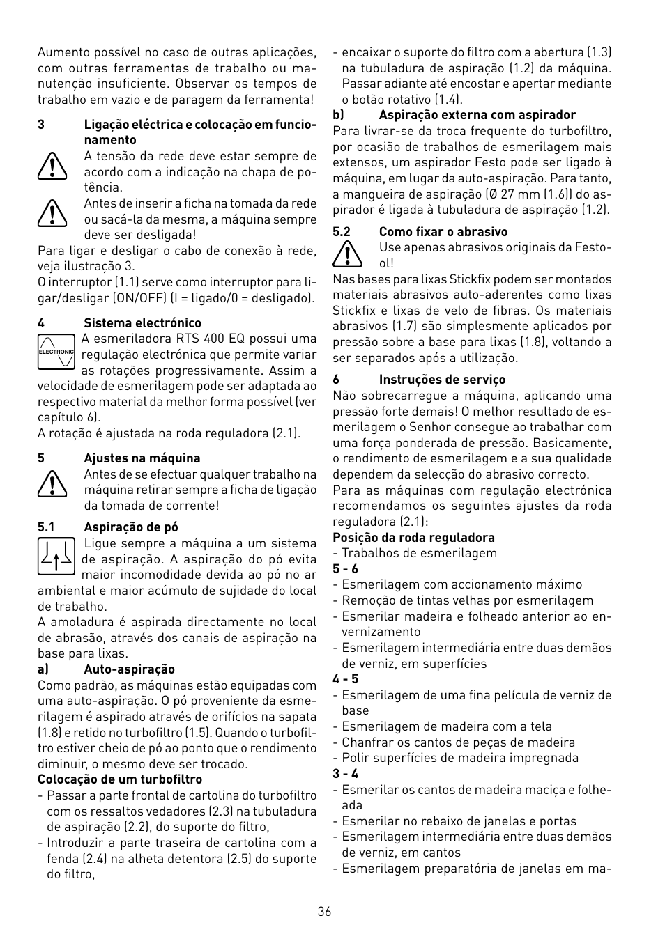 Festool RS 400 Q-EQ User Manual | Page 36 / 46