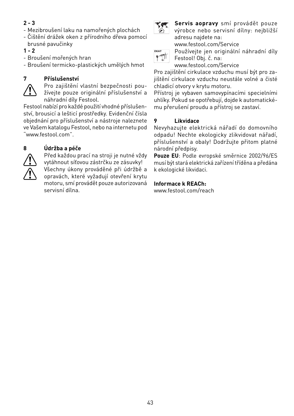 Festool RS 400 Q-EQ User Manual | Page 43 / 46