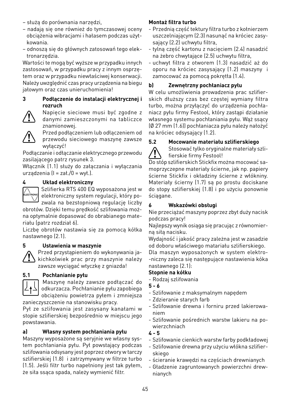 Festool RS 400 Q-EQ User Manual | Page 45 / 46