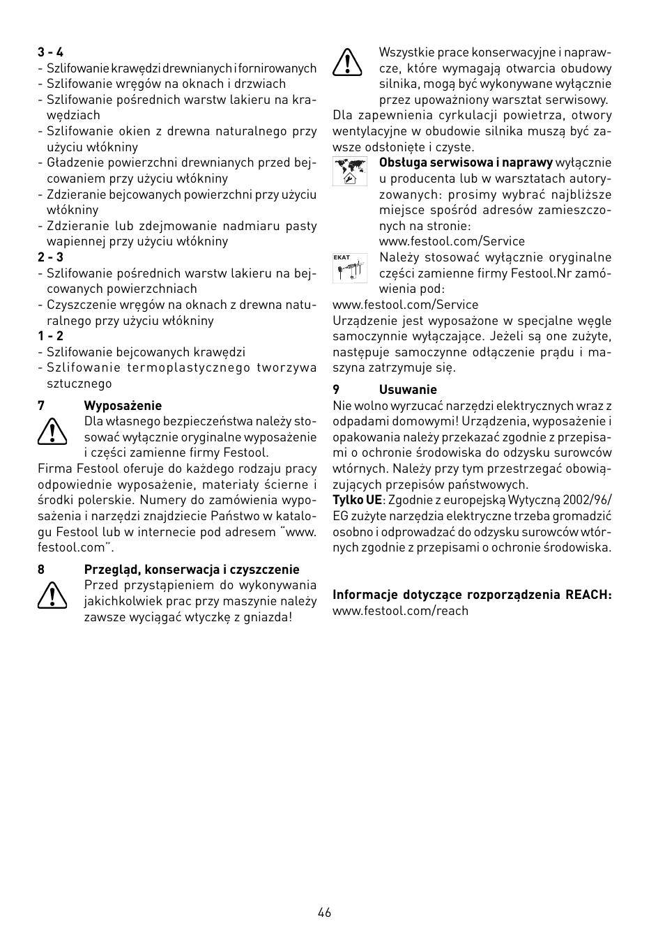 Festool RS 400 Q-EQ User Manual | Page 46 / 46