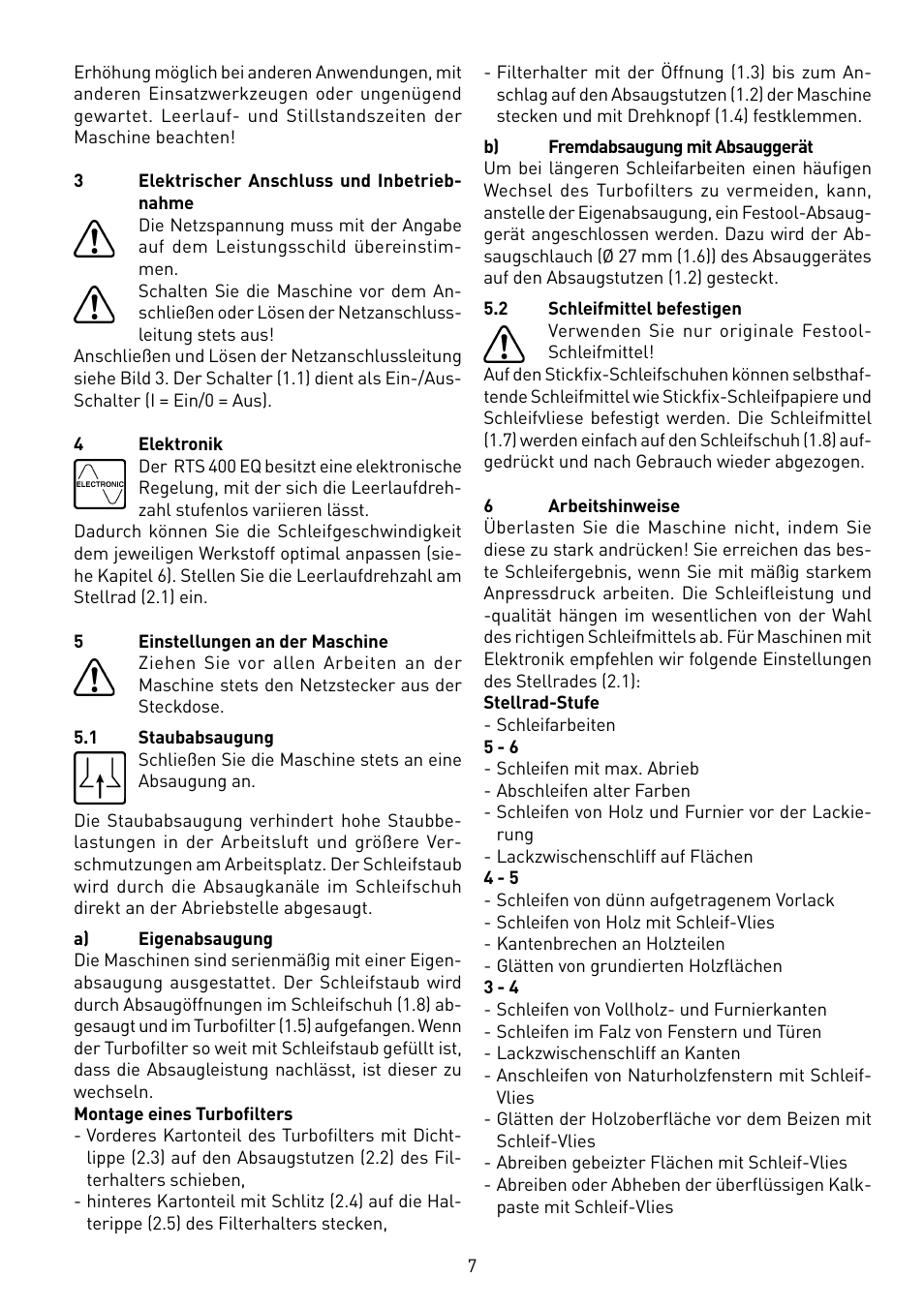 Festool RS 400 Q-EQ User Manual | Page 7 / 46