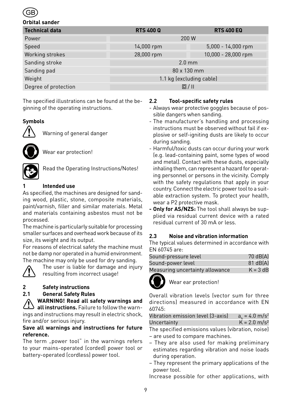 Festool RS 400 Q-EQ User Manual | Page 9 / 46