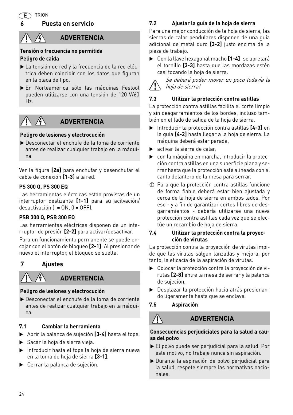 Festool PSB 300 EQ TRION User Manual | Page 24 / 79