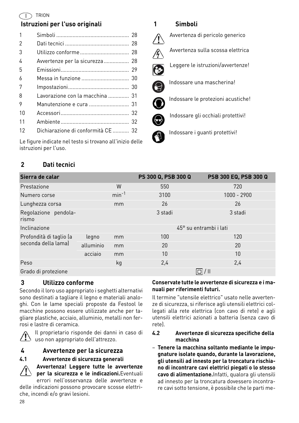 Festool PSB 300 EQ TRION User Manual | Page 28 / 79