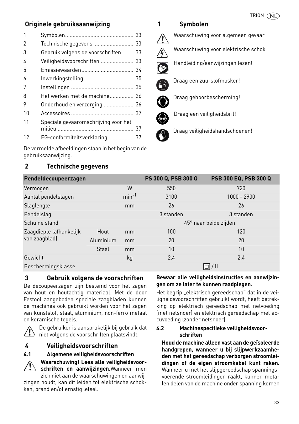 Festool PSB 300 EQ TRION User Manual | Page 33 / 79