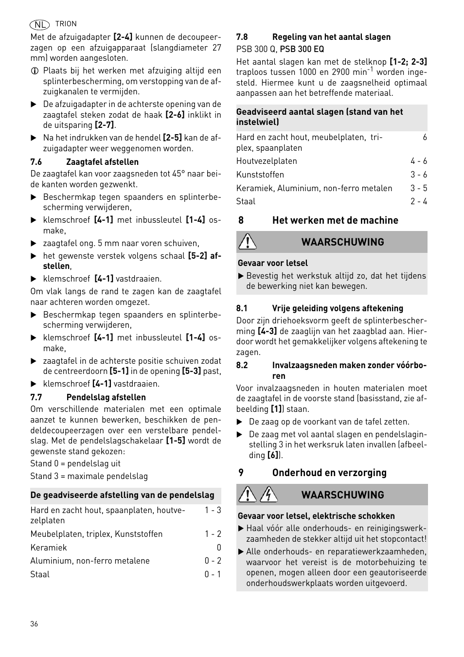 Festool PSB 300 EQ TRION User Manual | Page 36 / 79