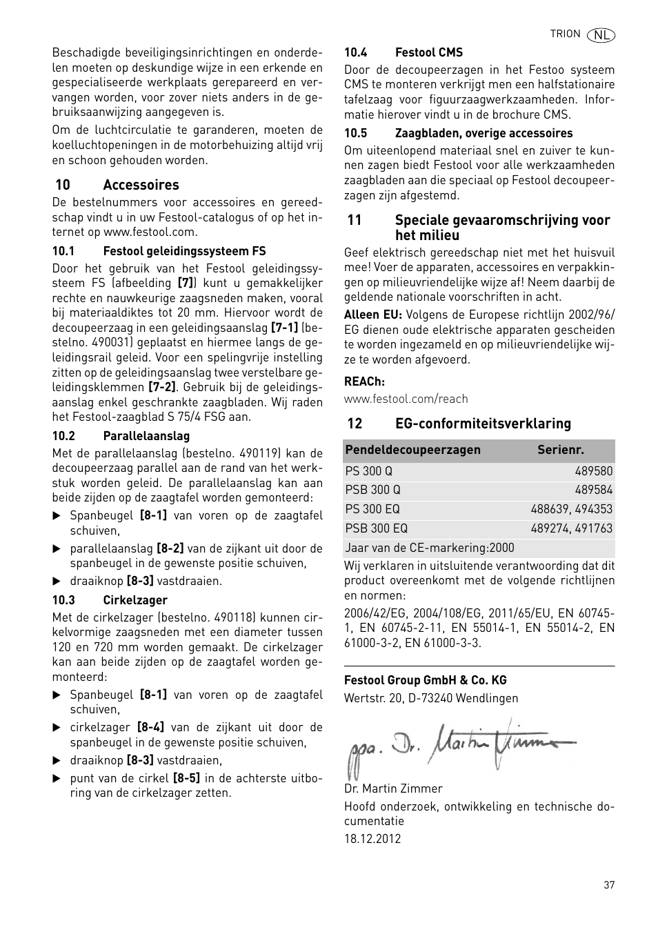 Festool PSB 300 EQ TRION User Manual | Page 37 / 79