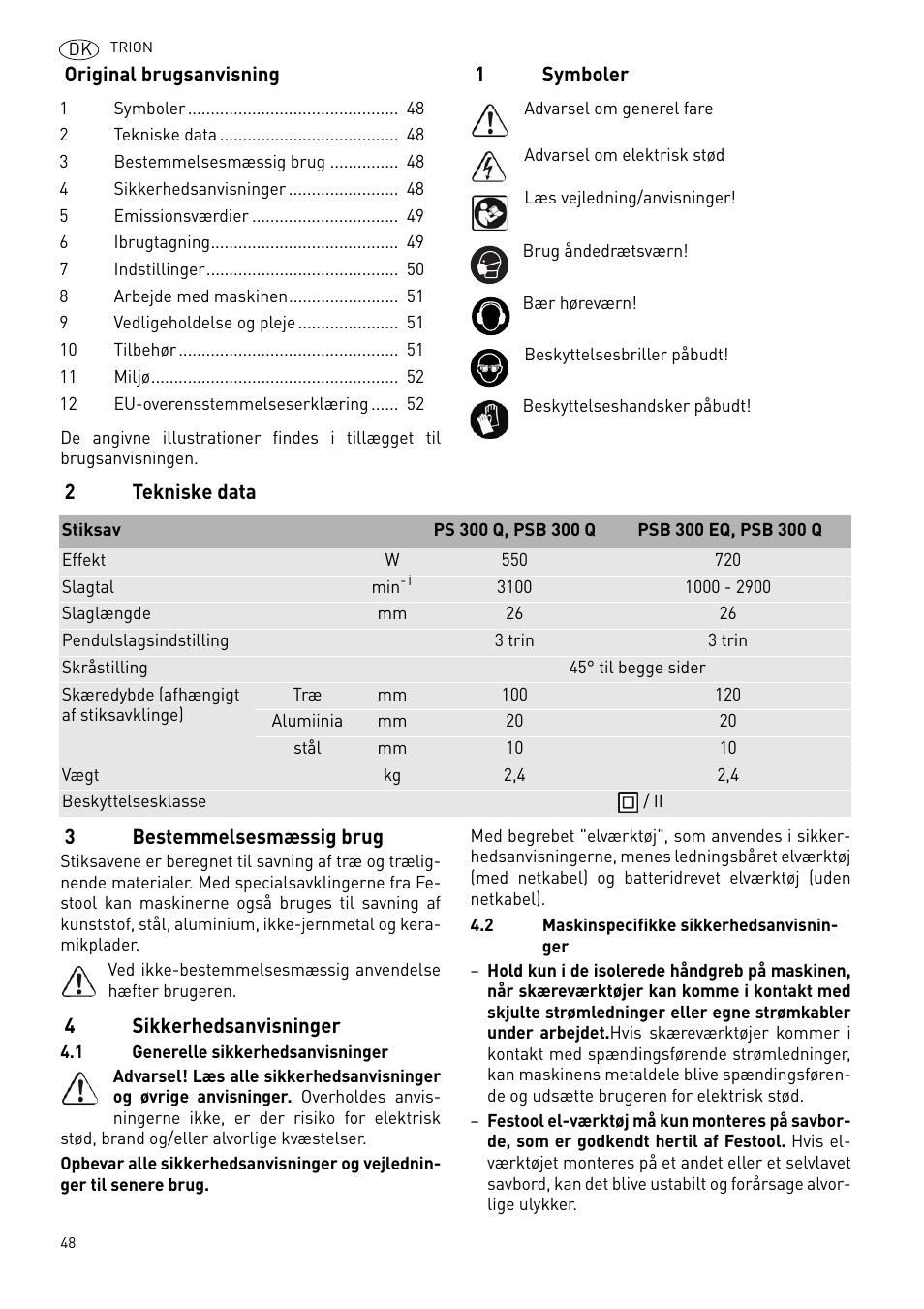 Festool PSB 300 EQ TRION User Manual | Page 48 / 79