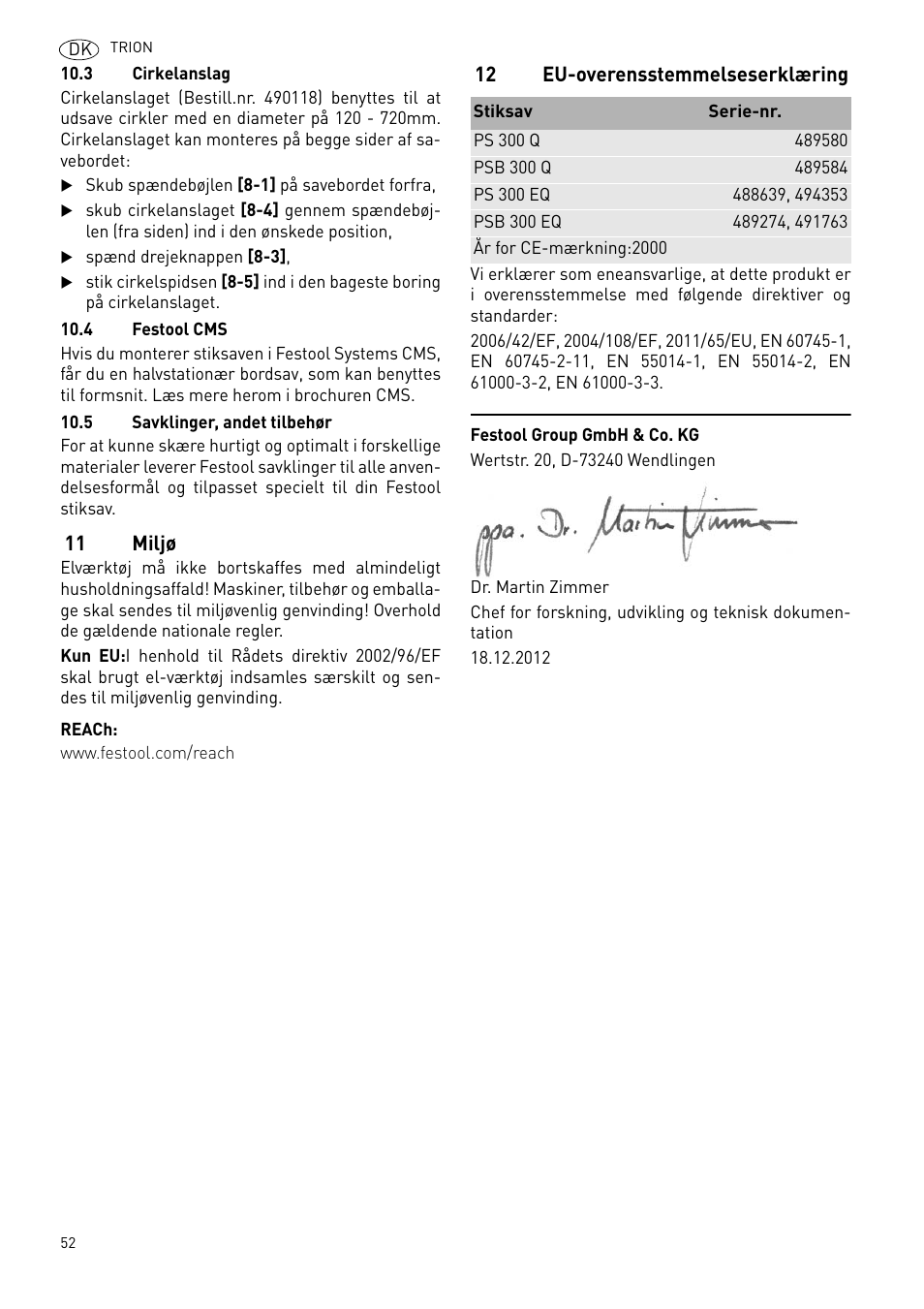 Festool PSB 300 EQ TRION User Manual | Page 52 / 79