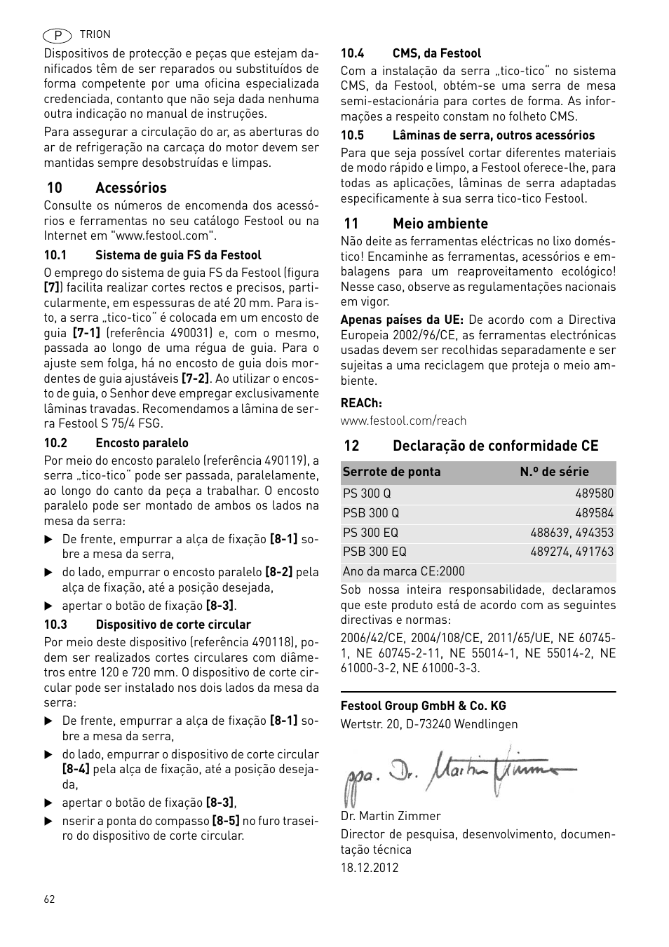 Festool PSB 300 EQ TRION User Manual | Page 62 / 79