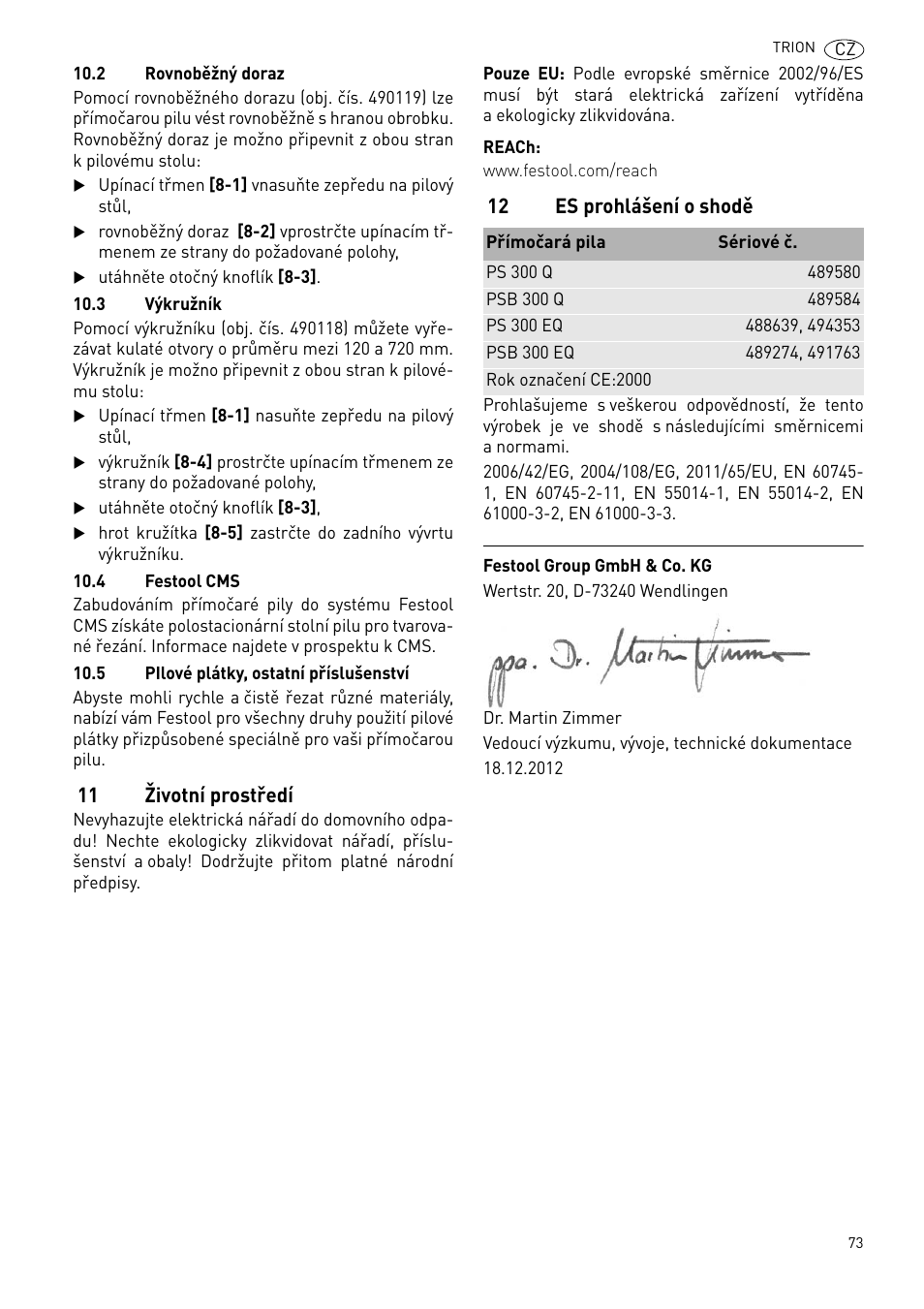 Festool PSB 300 EQ TRION User Manual | Page 73 / 79