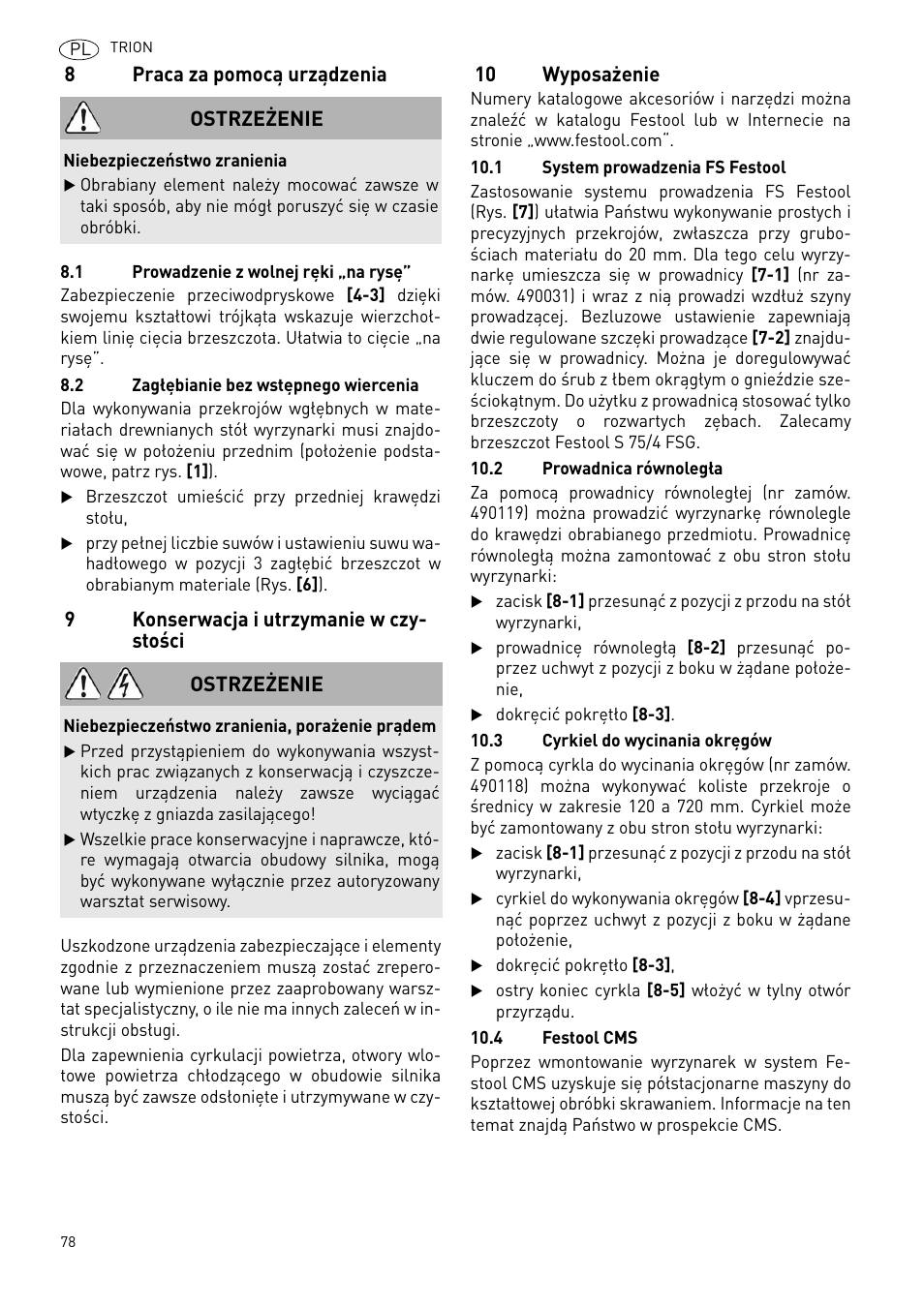 Festool PSB 300 EQ TRION User Manual | Page 78 / 79