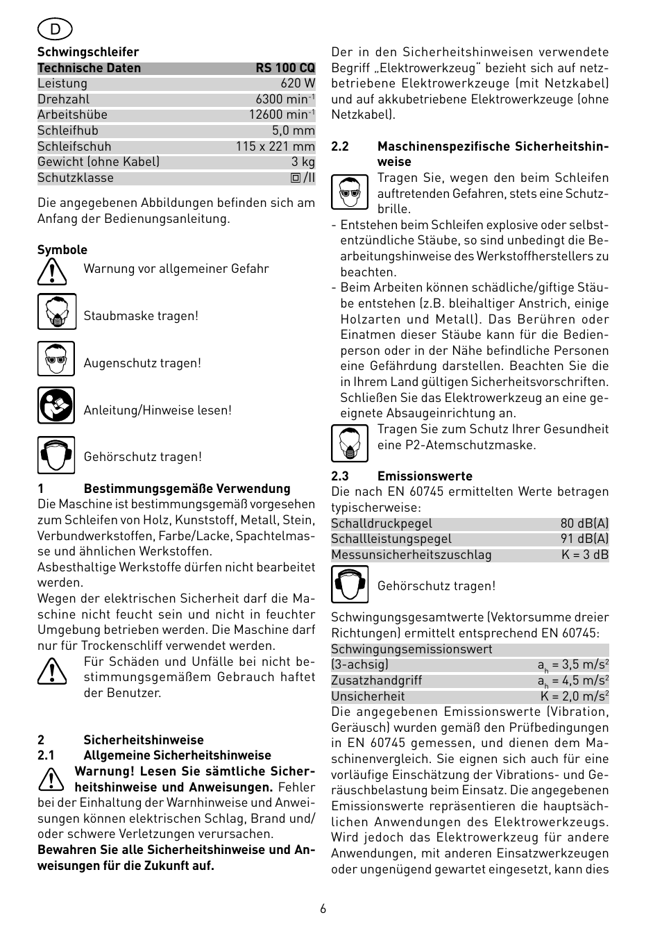 Festool RS 100 Q User Manual | Page 6 / 46