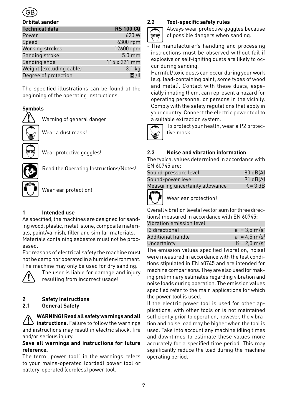 Festool RS 100 Q User Manual | Page 9 / 46