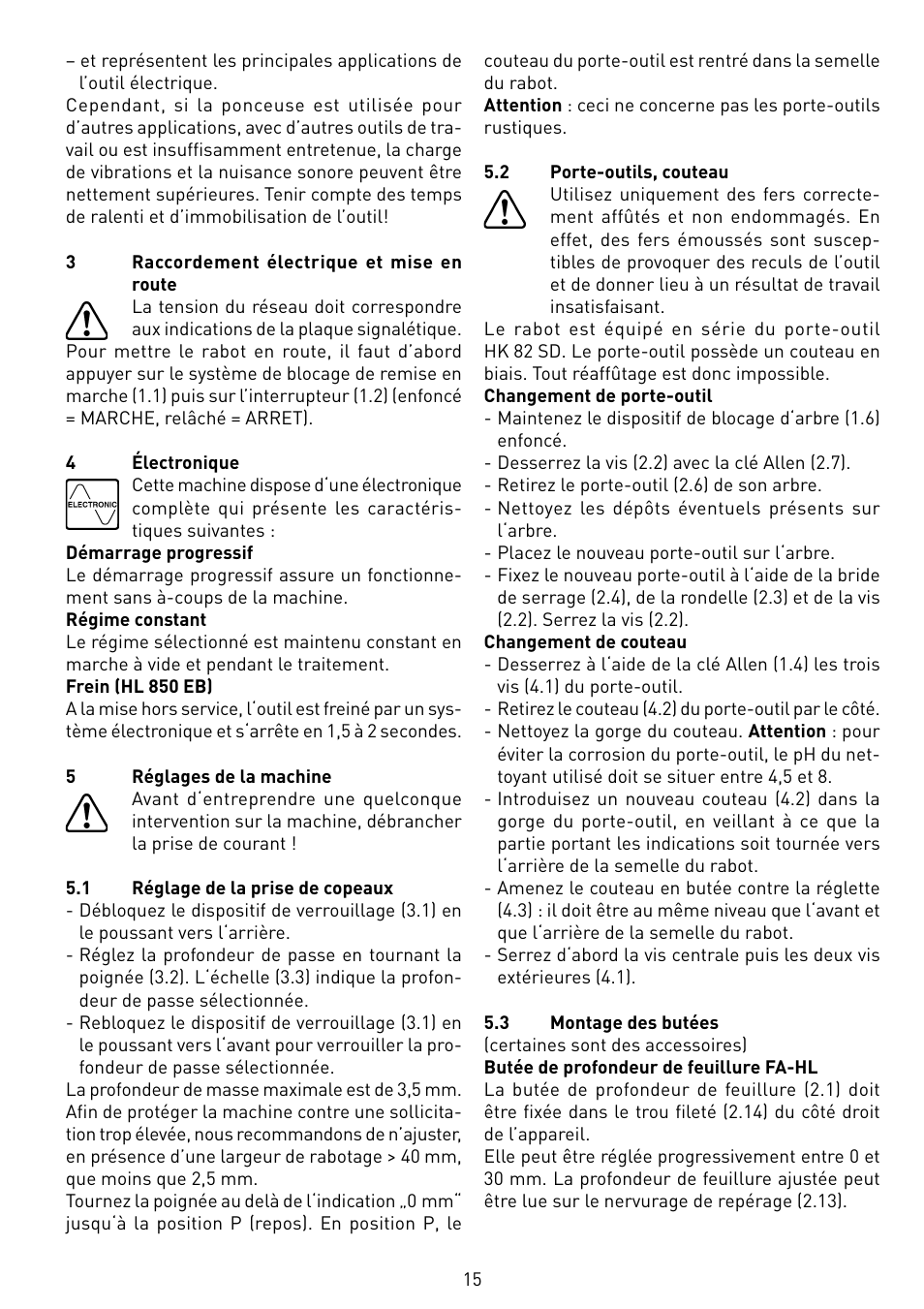 Festool HL 850 EB User Manual | Page 15 / 62