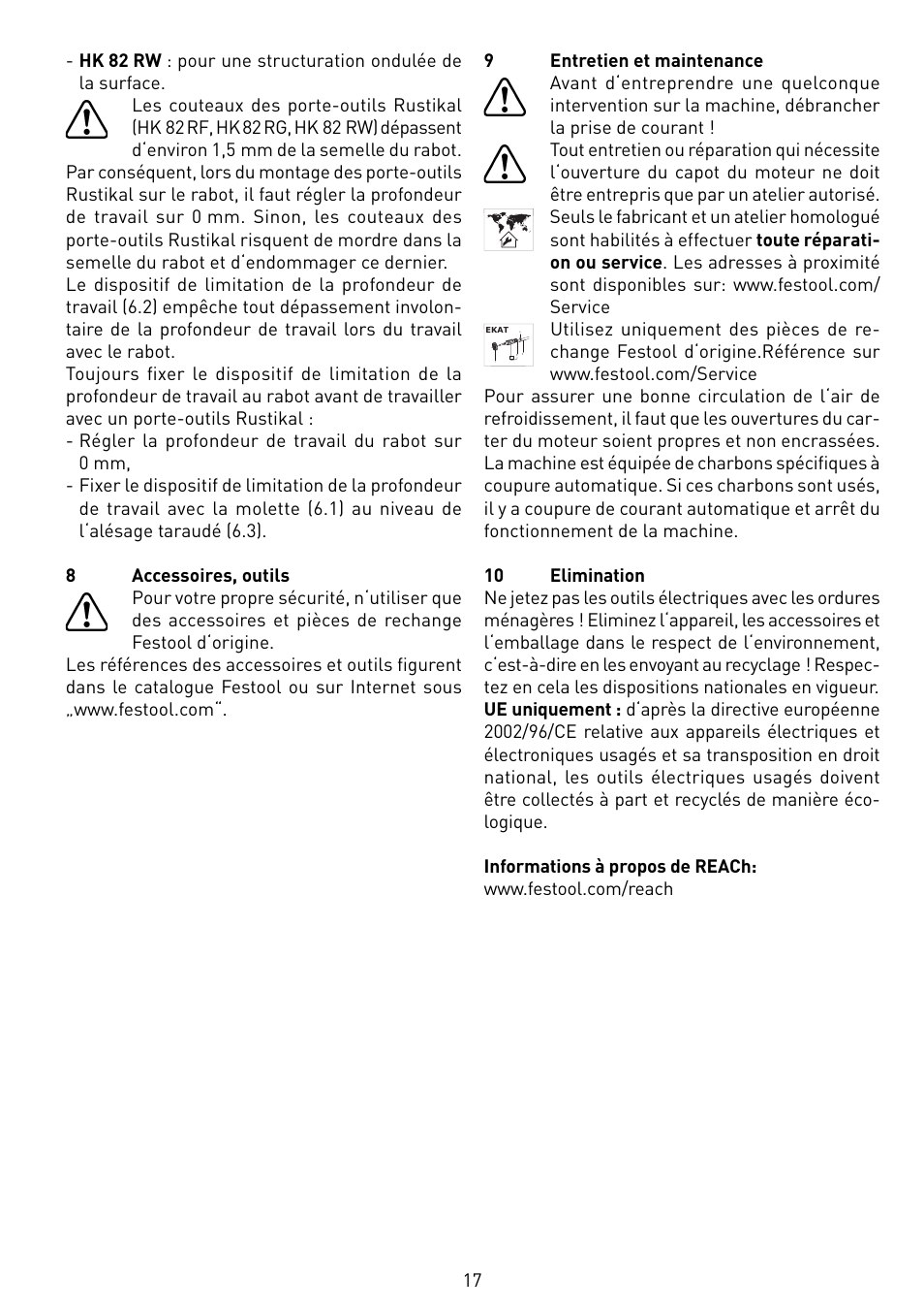 Festool HL 850 EB User Manual | Page 17 / 62