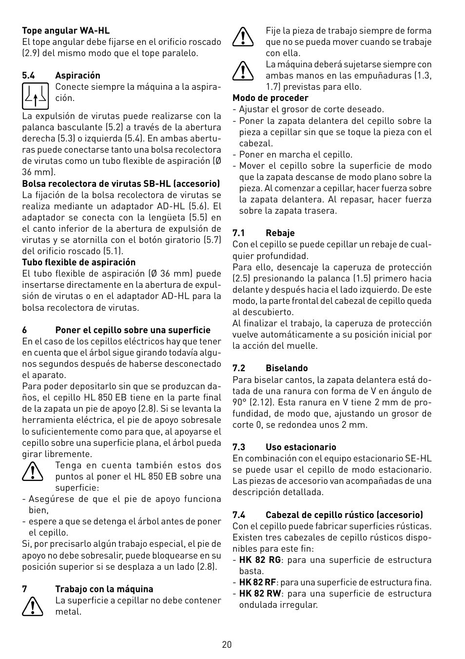 Festool HL 850 EB User Manual | Page 20 / 62