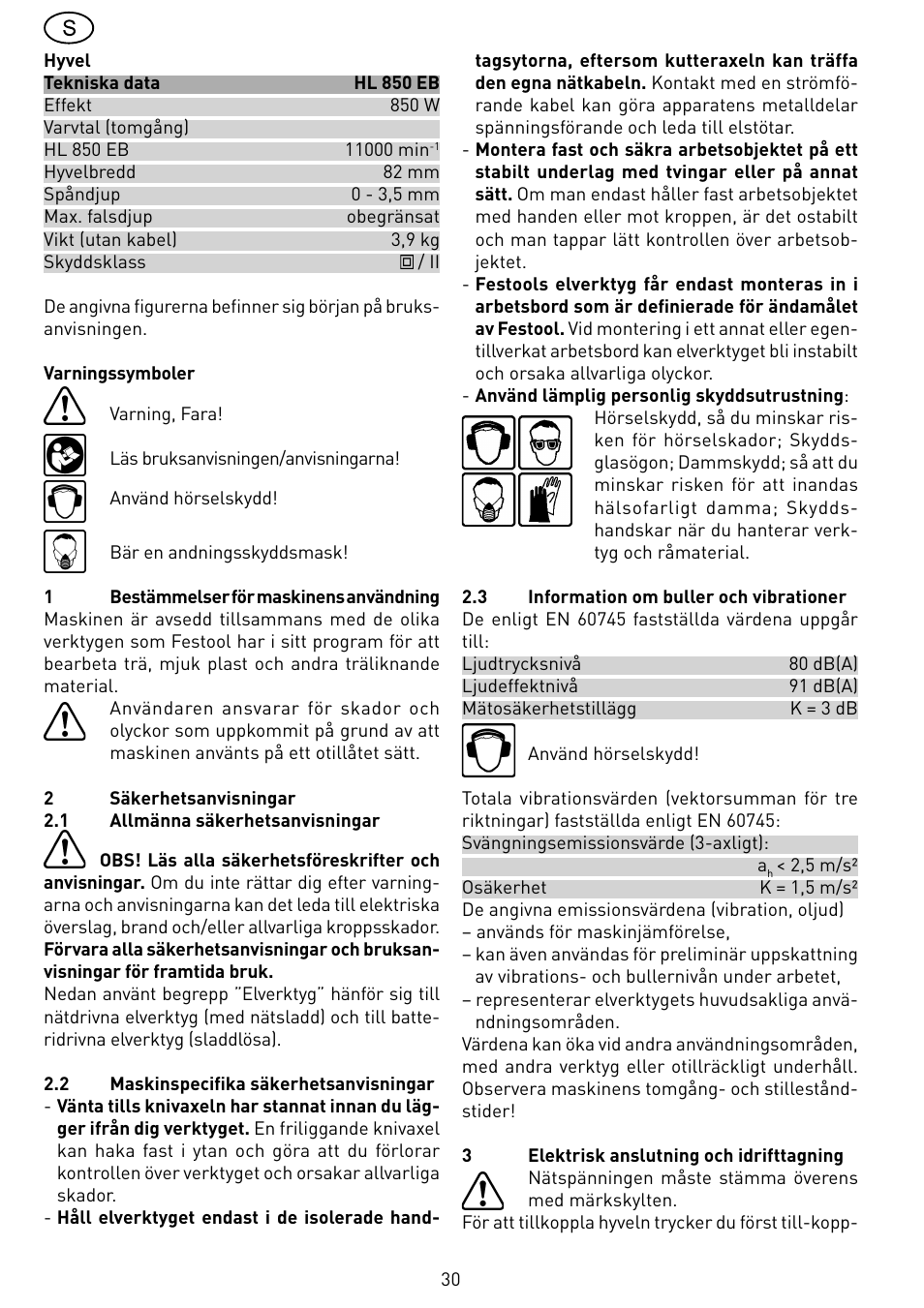 Festool HL 850 EB User Manual | Page 30 / 62