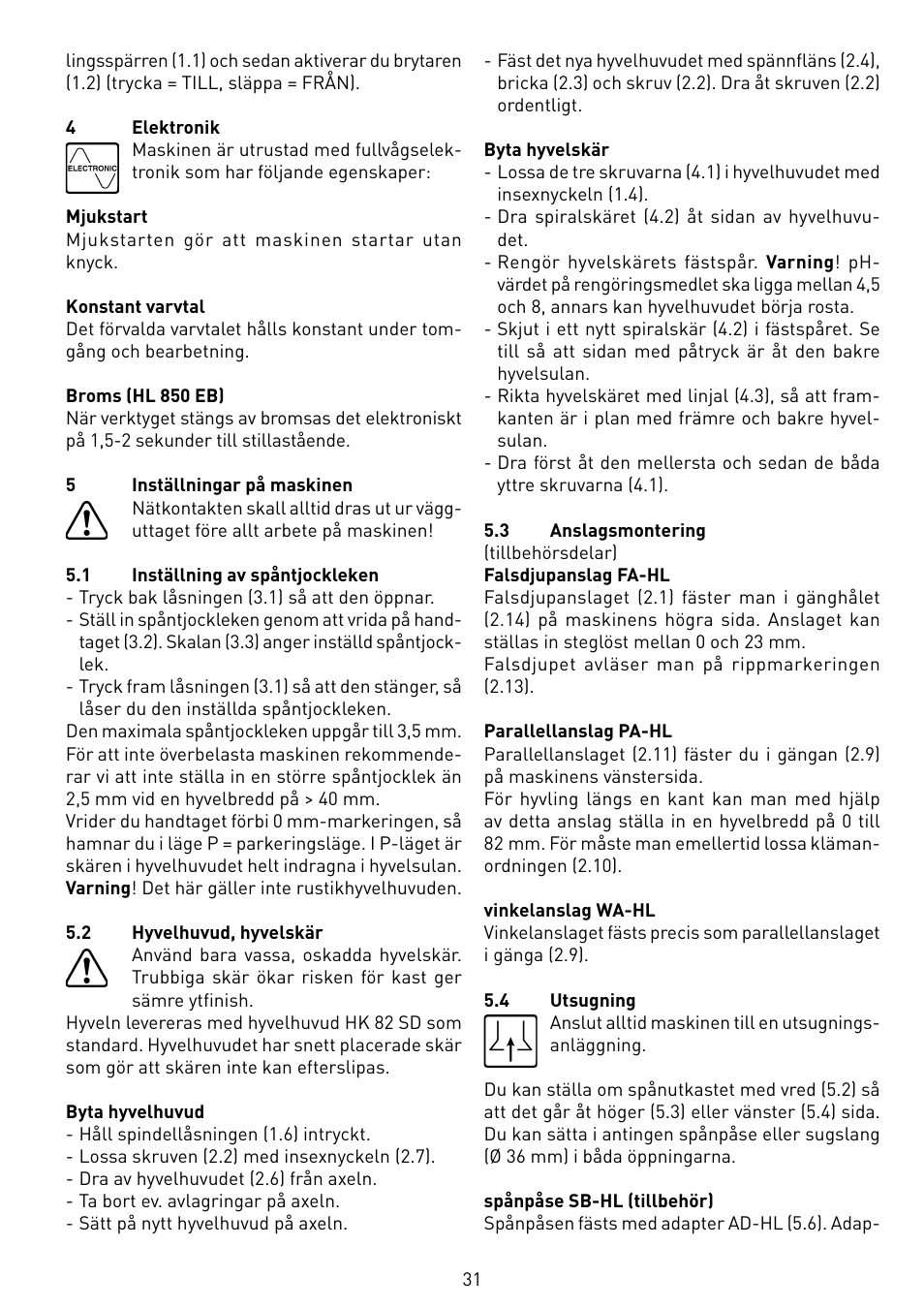 Festool HL 850 EB User Manual | Page 31 / 62