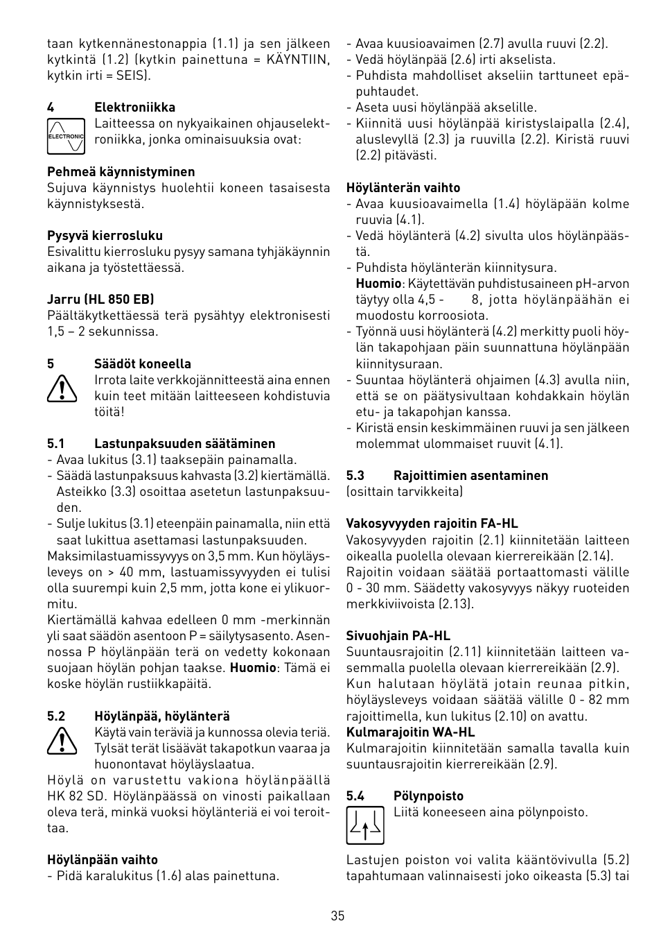 Festool HL 850 EB User Manual | Page 35 / 62