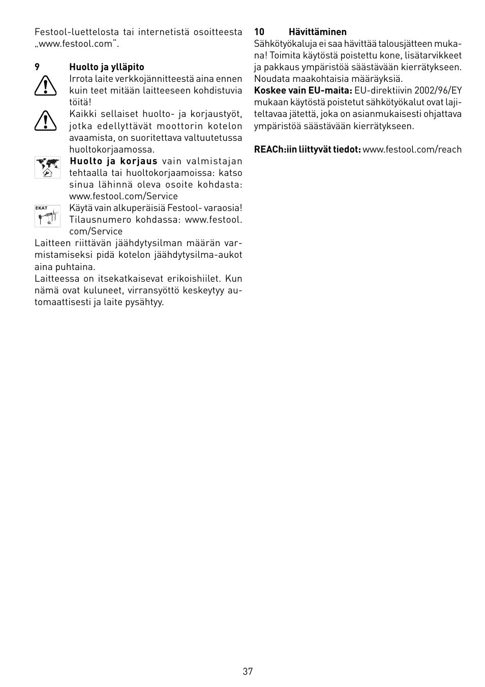 Festool HL 850 EB User Manual | Page 37 / 62