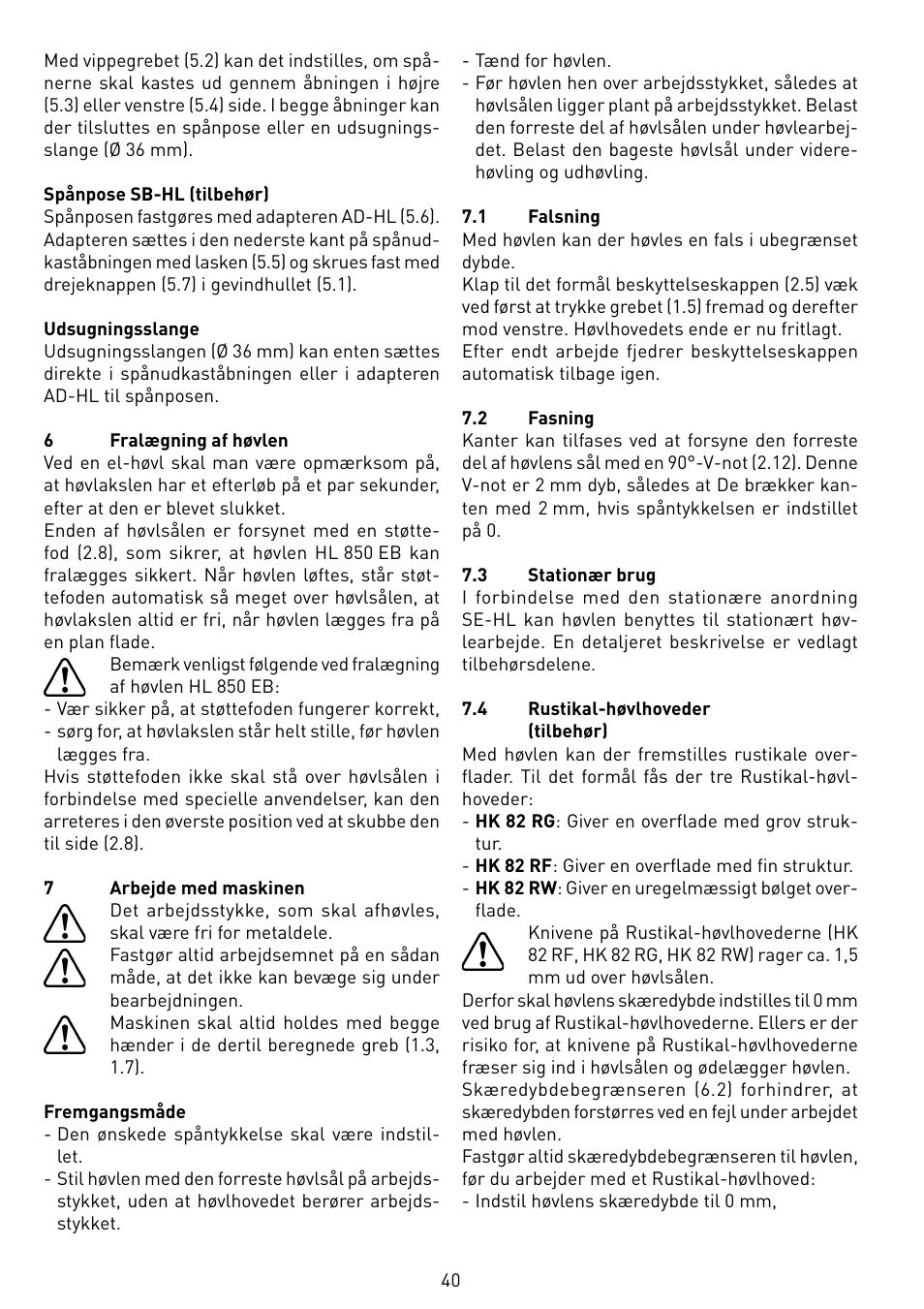 Festool HL 850 EB User Manual | Page 40 / 62