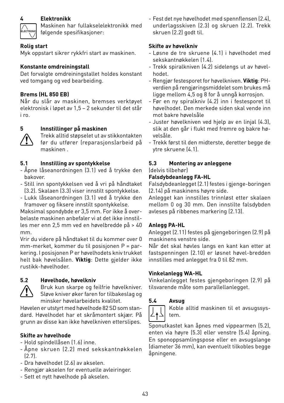 Festool HL 850 EB User Manual | Page 43 / 62