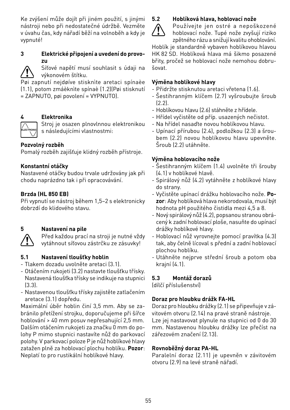 Festool HL 850 EB User Manual | Page 55 / 62