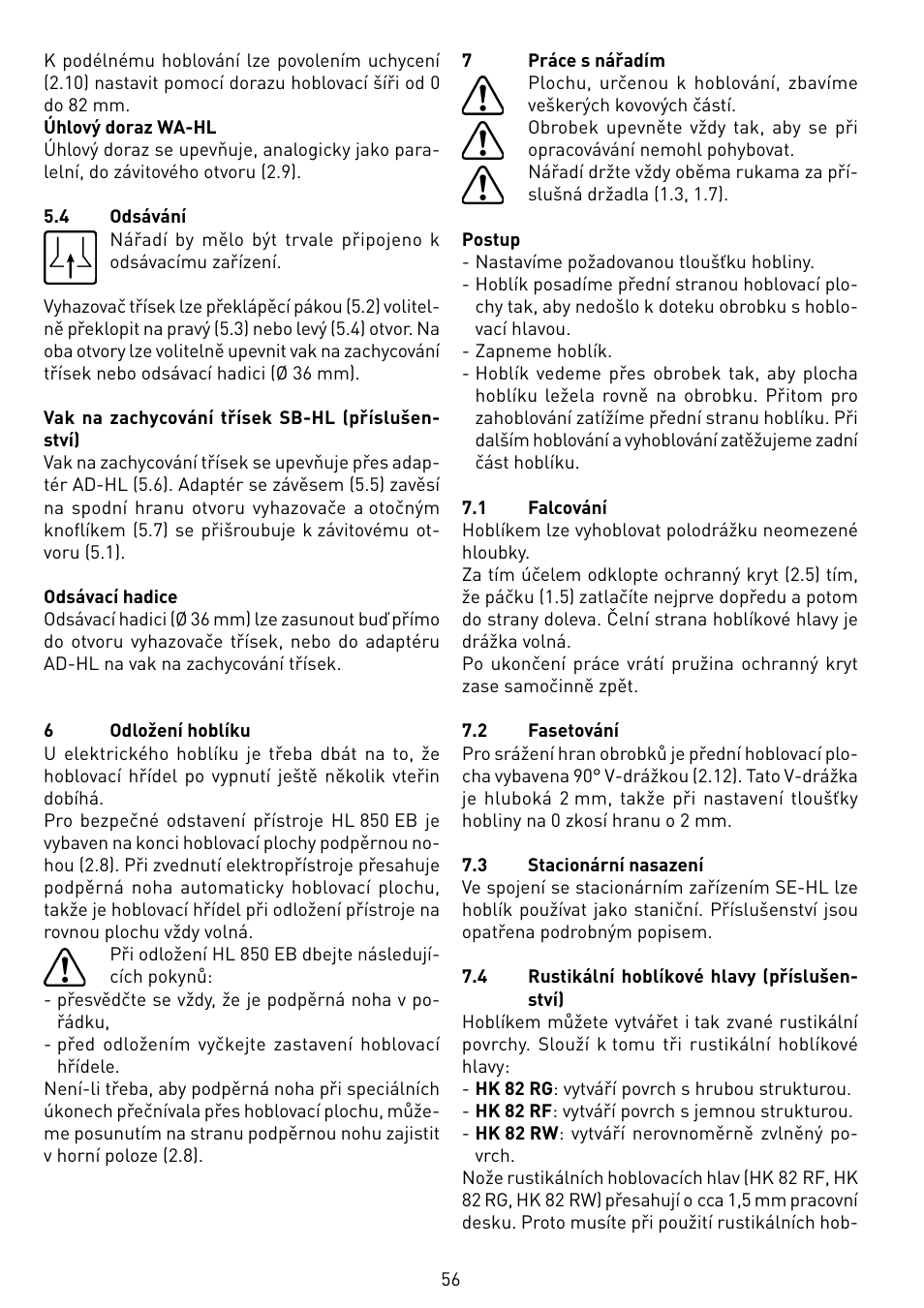 Festool HL 850 EB User Manual | Page 56 / 62