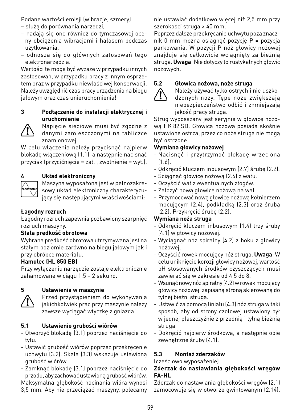 Festool HL 850 EB User Manual | Page 59 / 62