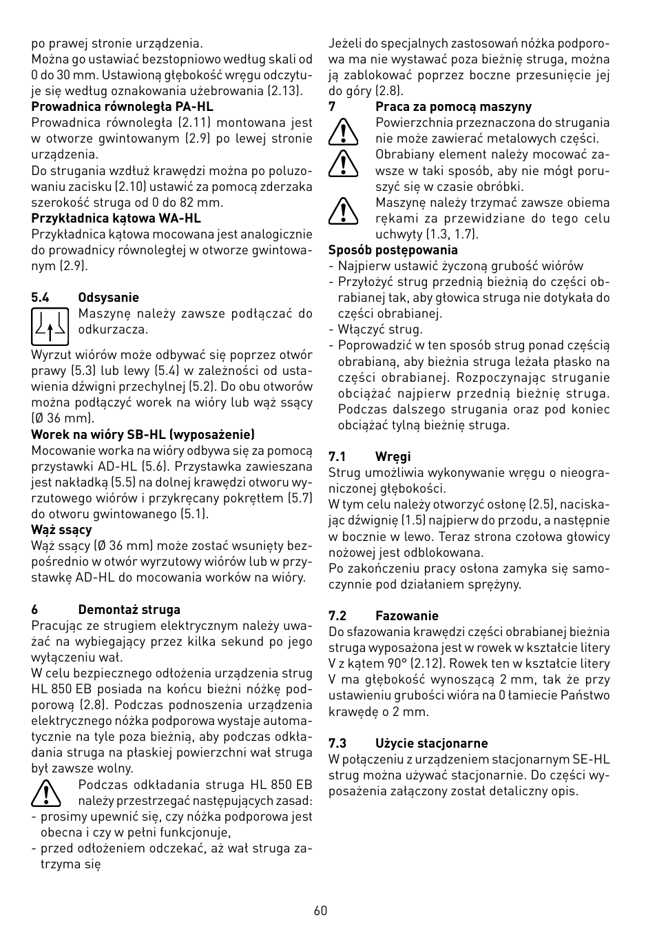 Festool HL 850 EB User Manual | Page 60 / 62