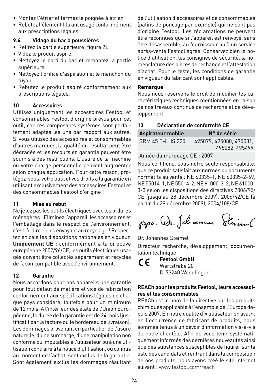 Festool SRM 45 E-LHS 225 PLANEX User Manual | Page 24 / 102