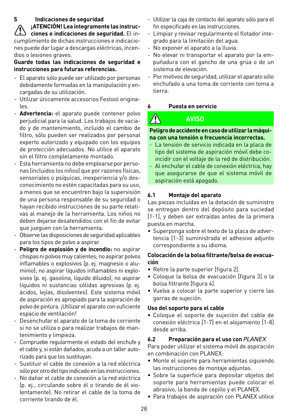 Festool SRM 45 E-LHS 225 PLANEX User Manual | Page 28 / 102