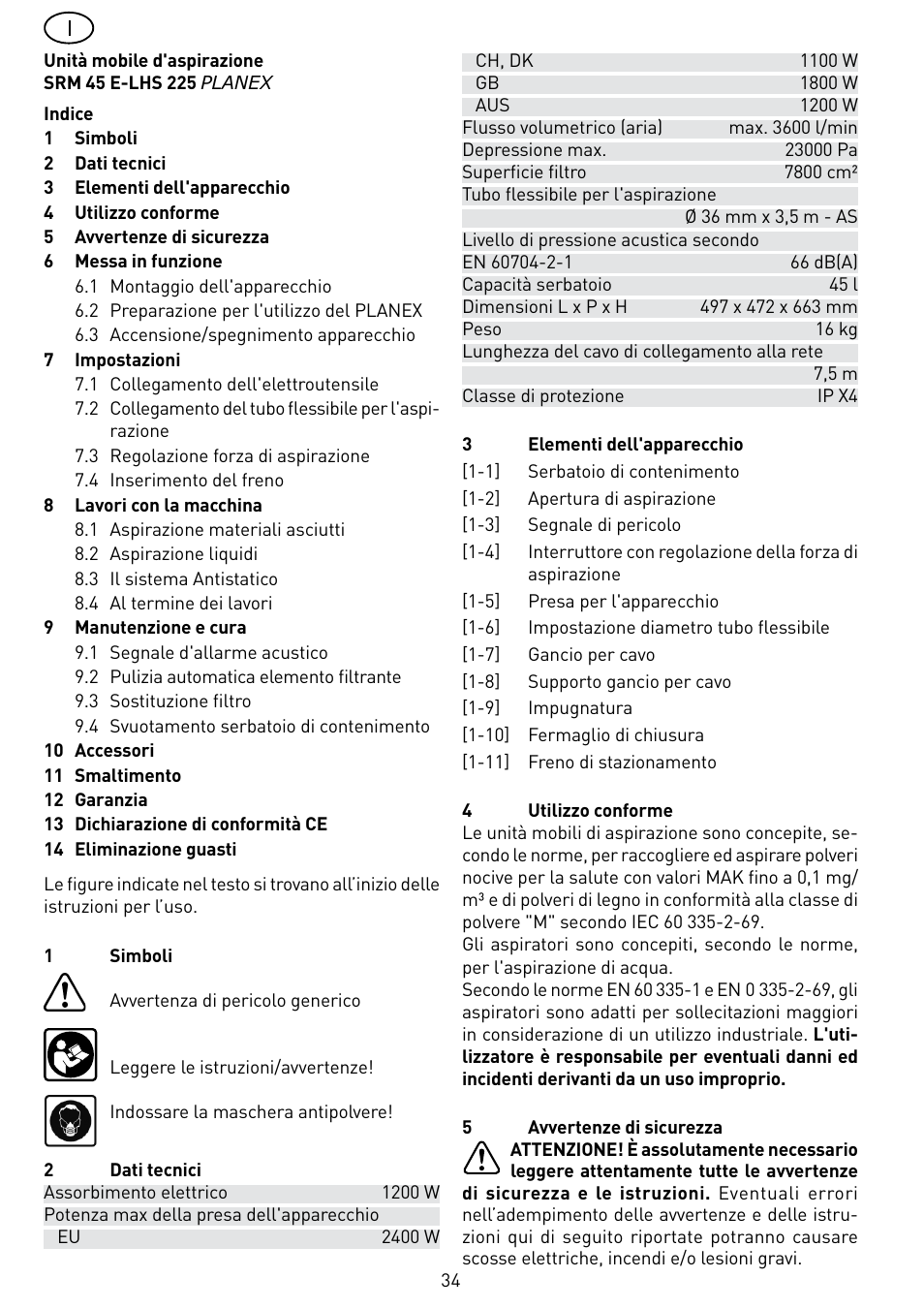 Festool SRM 45 E-LHS 225 PLANEX User Manual | Page 34 / 102