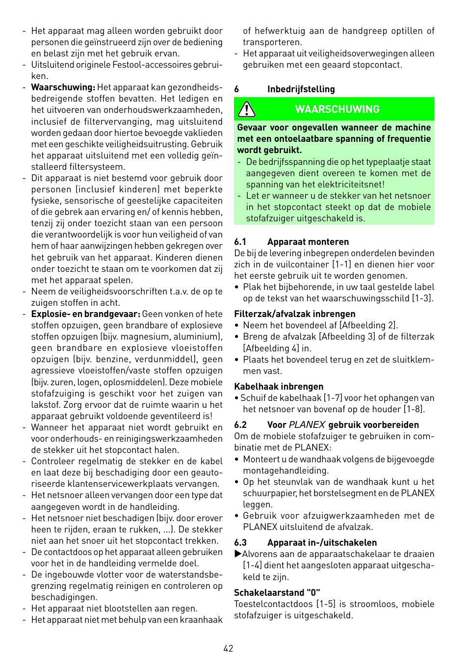 Festool SRM 45 E-LHS 225 PLANEX User Manual | Page 42 / 102
