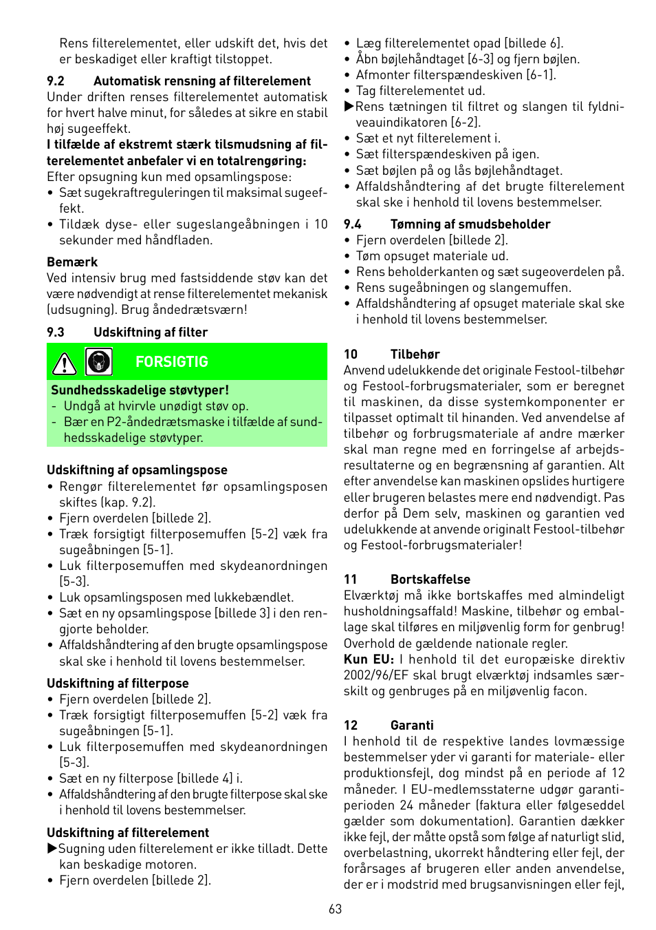 Festool SRM 45 E-LHS 225 PLANEX User Manual | Page 63 / 102