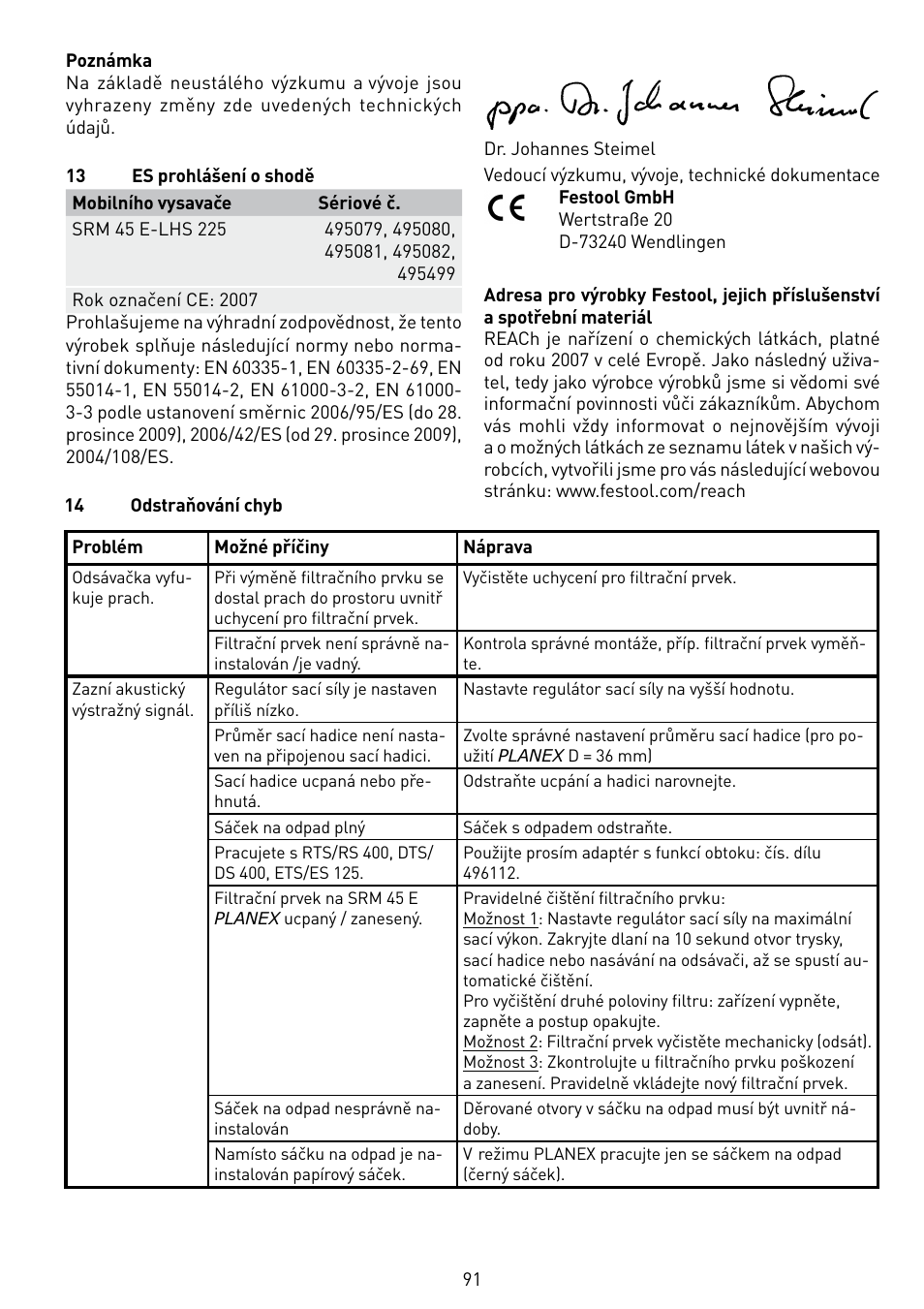 Festool SRM 45 E-LHS 225 PLANEX User Manual | Page 91 / 102