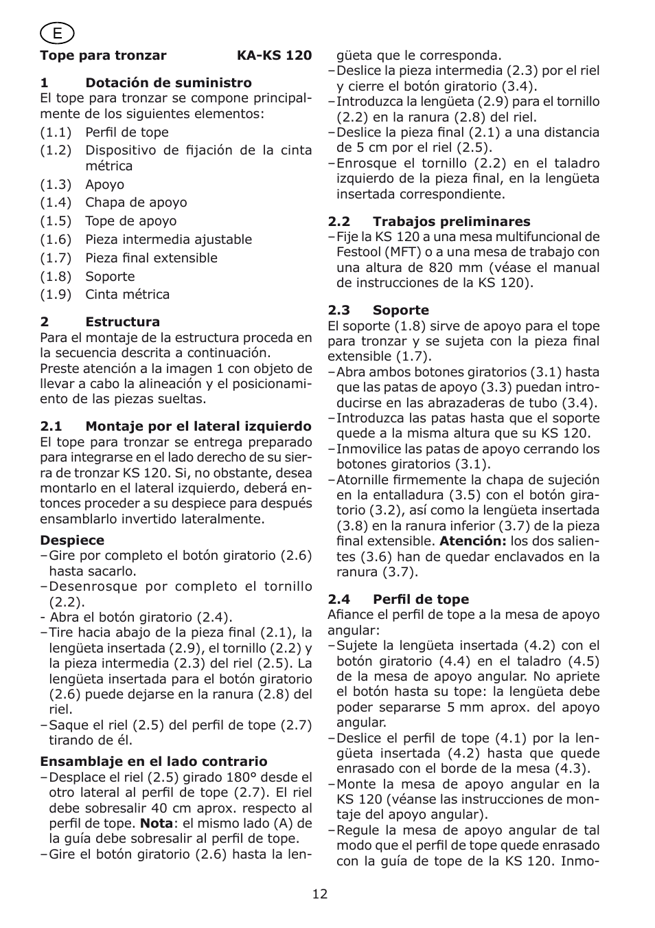 Festool kapex_kappanschlag User Manual | Page 12 / 38