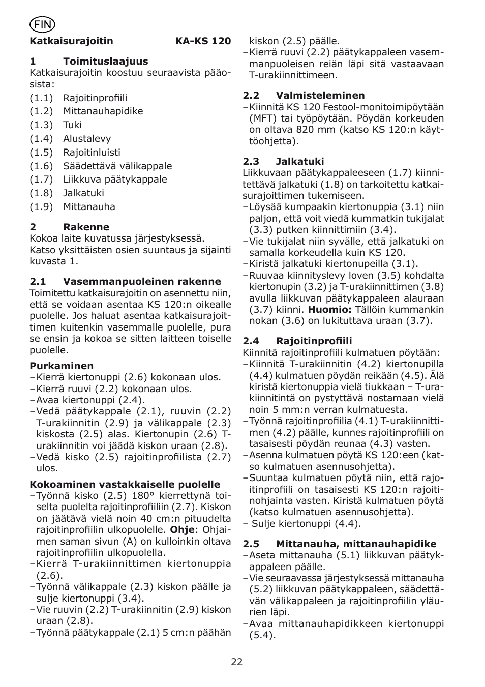 Festool kapex_kappanschlag User Manual | Page 22 / 38