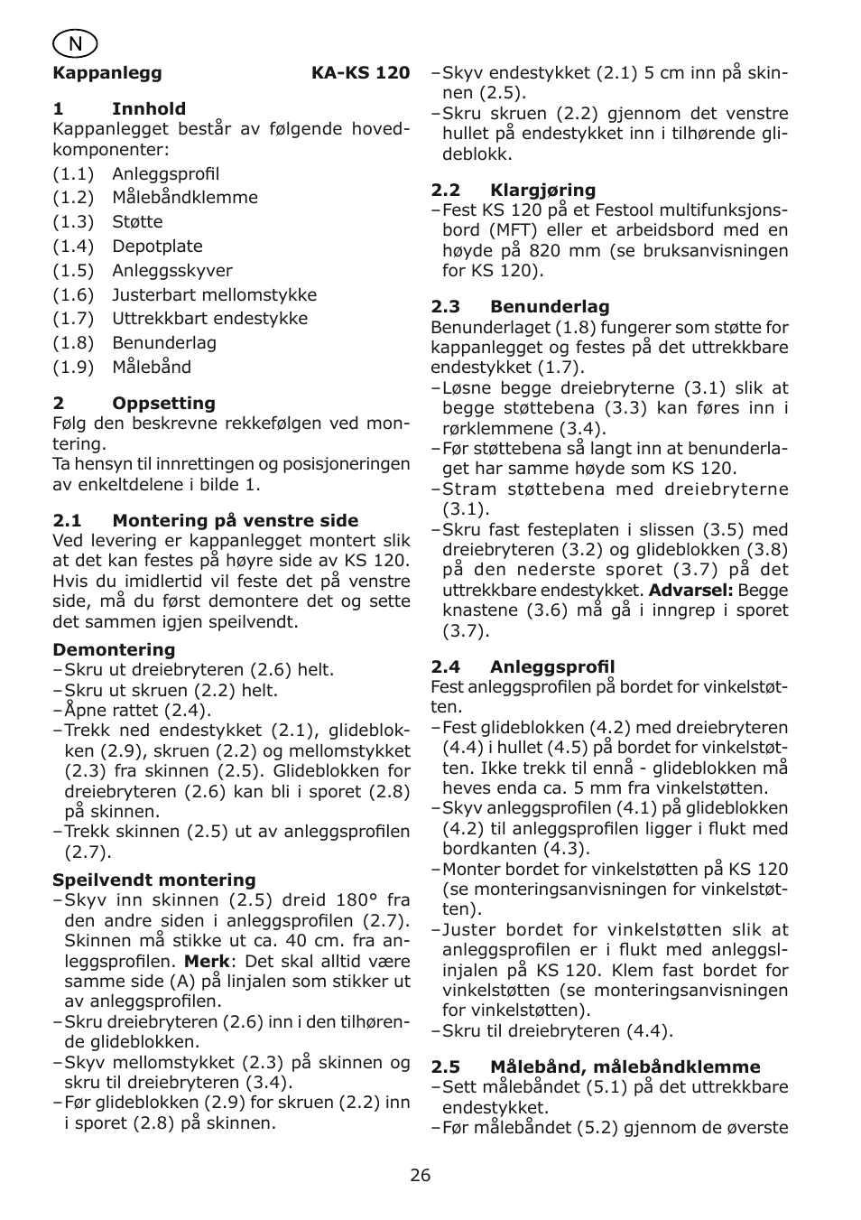 Festool kapex_kappanschlag User Manual | Page 26 / 38